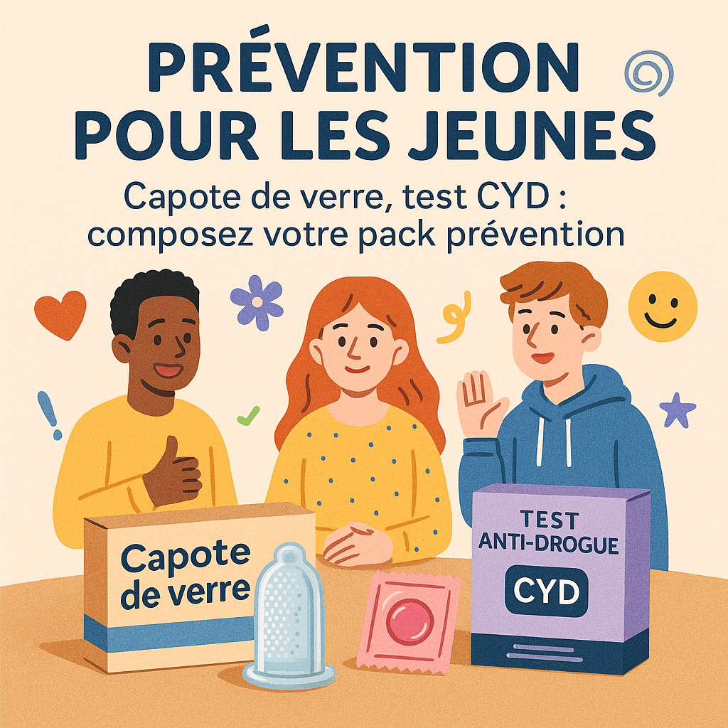 Prévention pour les jeunes : capote de verre, test CYD… Composez votre pack prévention complet
