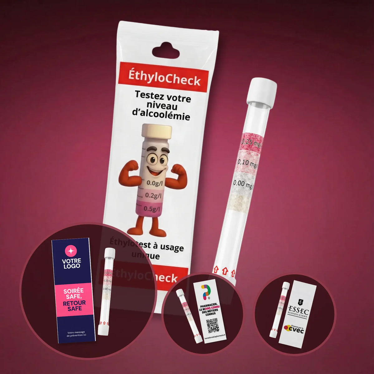 Éthylotests EthyloCheck personnalisables avec votre visuel