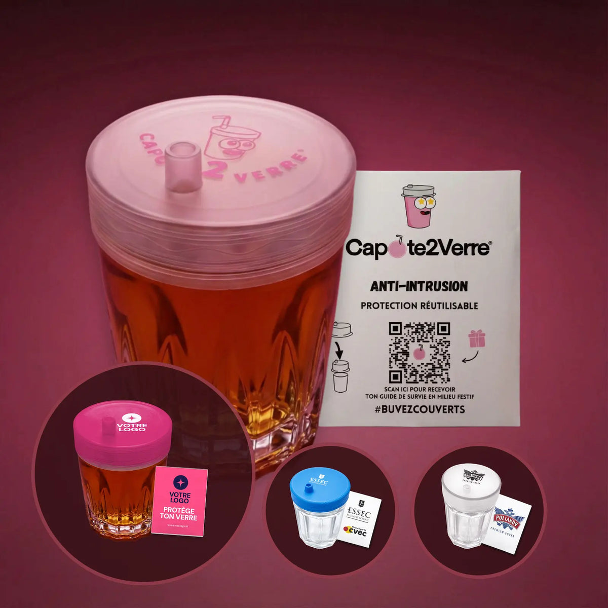 Capotes de verre Capote2Verre personnalisables avec votre logo