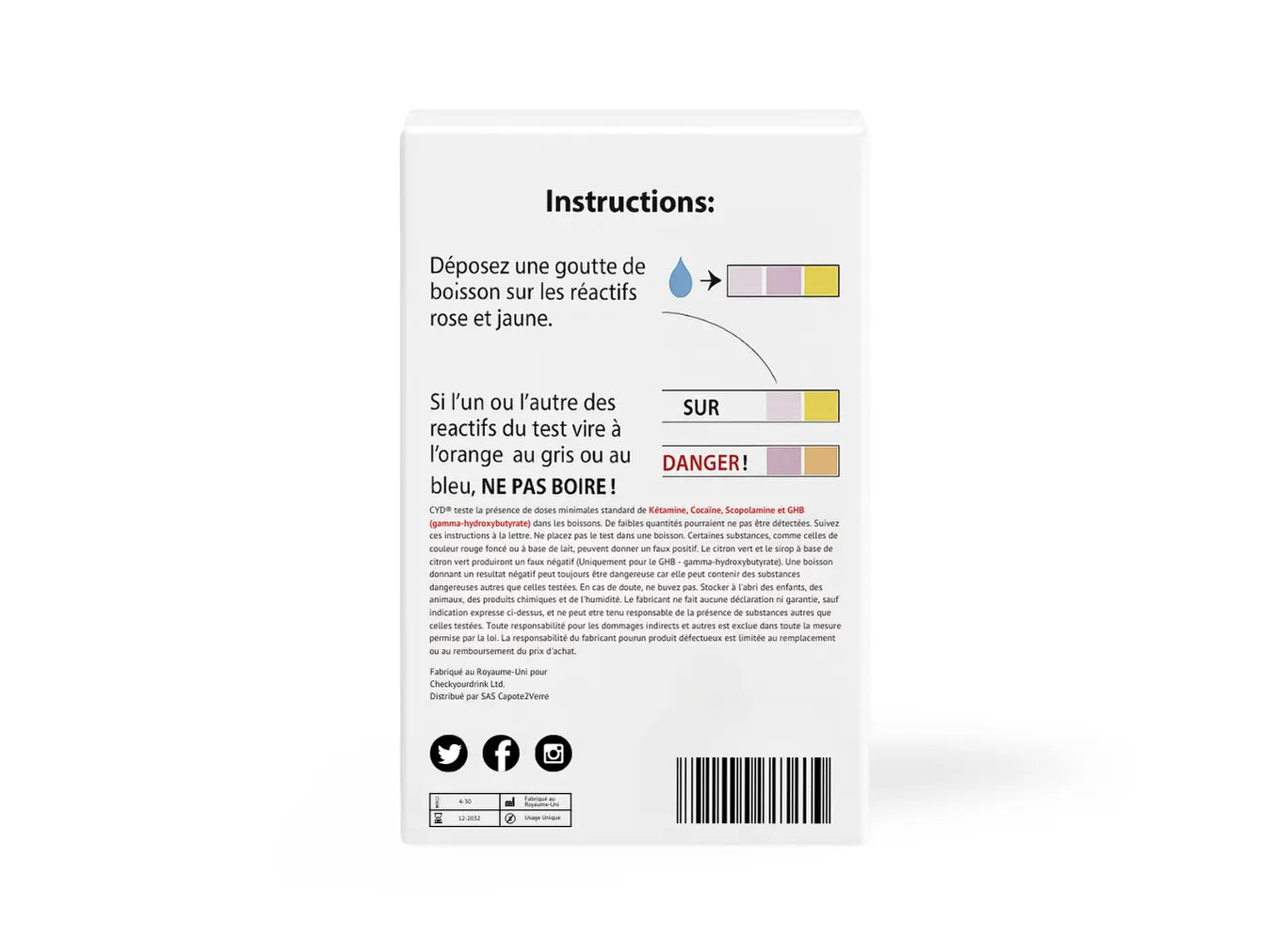 Box of 125 CYD Drug Tests