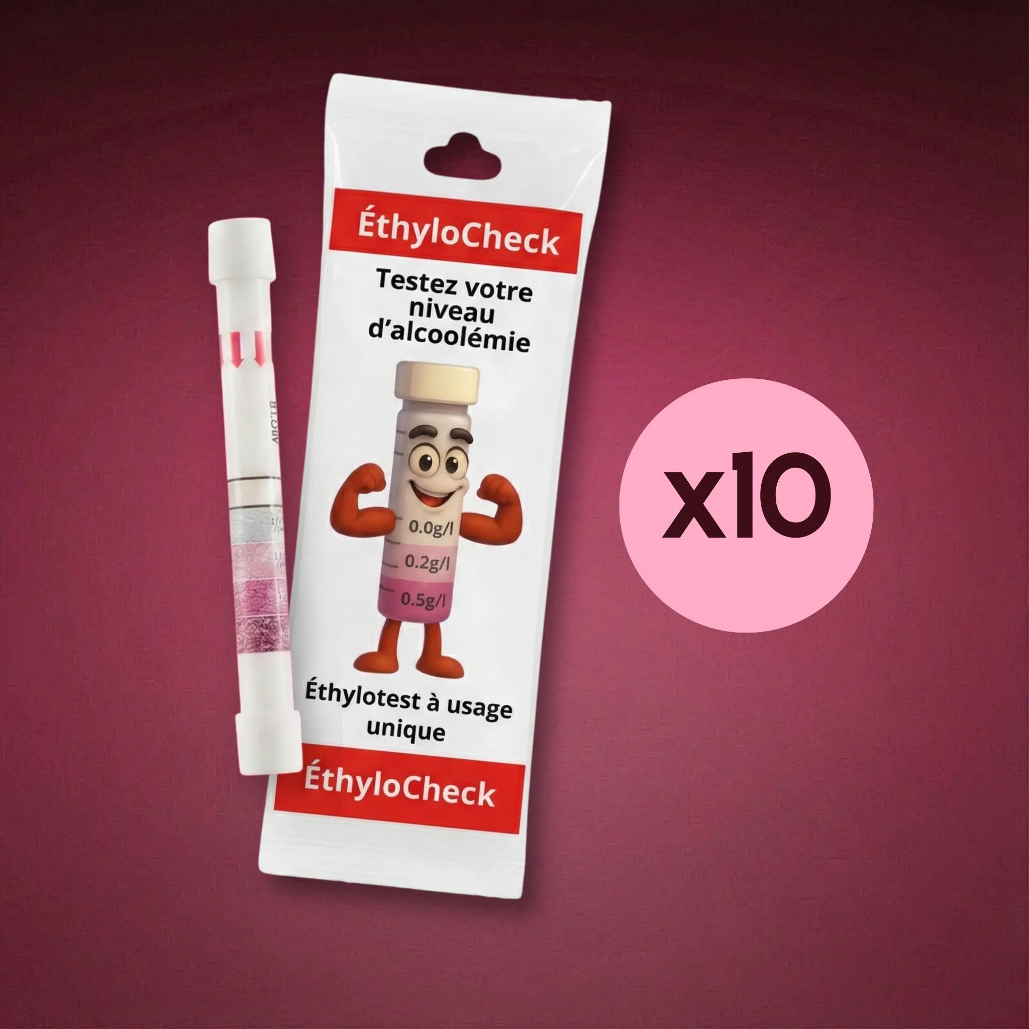 EthyloCheck™ - Engångs förebyggande alkoholtest (0,0 g/L - 0,2 g/L - 0,5 g/L)
