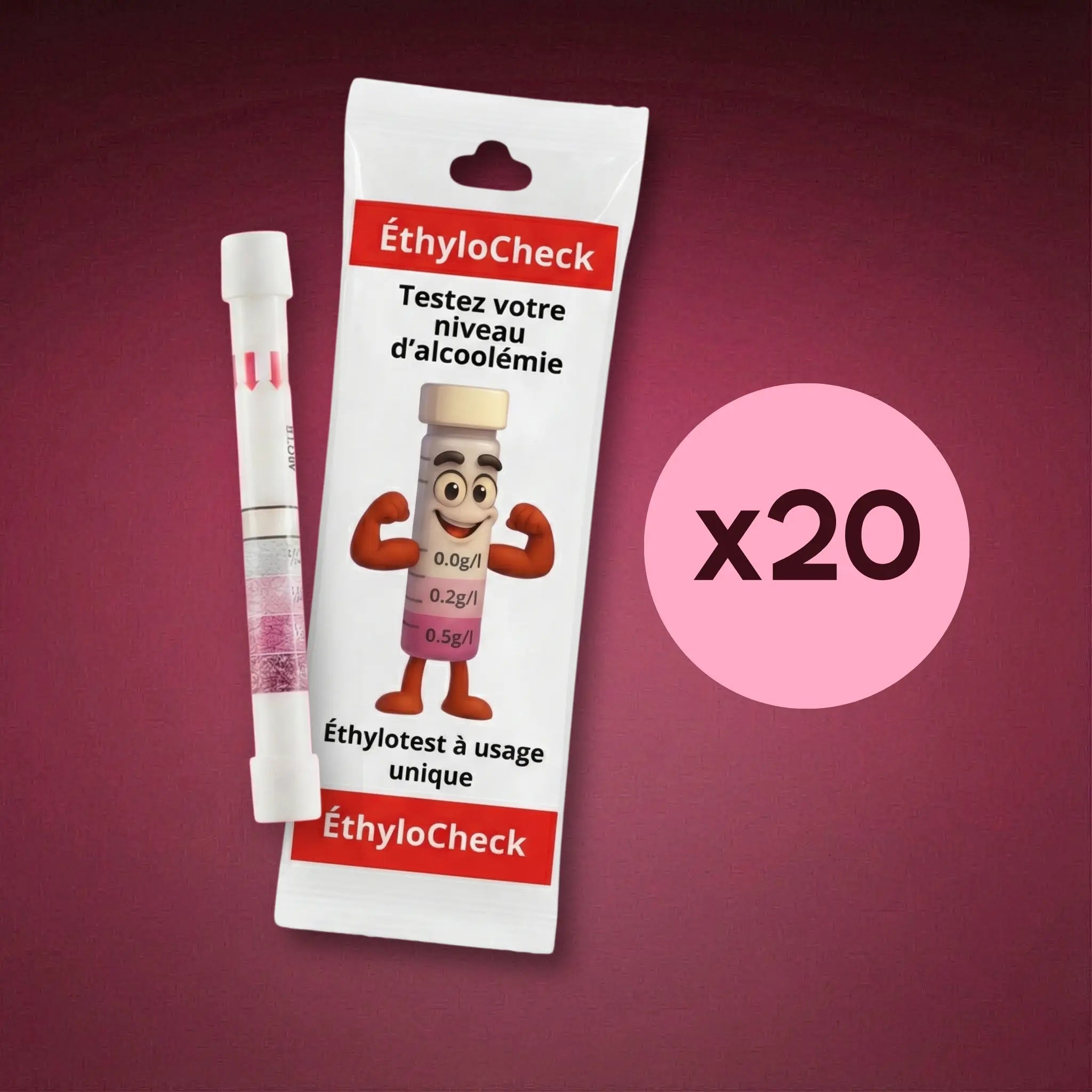 EthyloCheck™ - Engångs förebyggande alkoholtest (0,0 g/L - 0,2 g/L - 0,5 g/L)