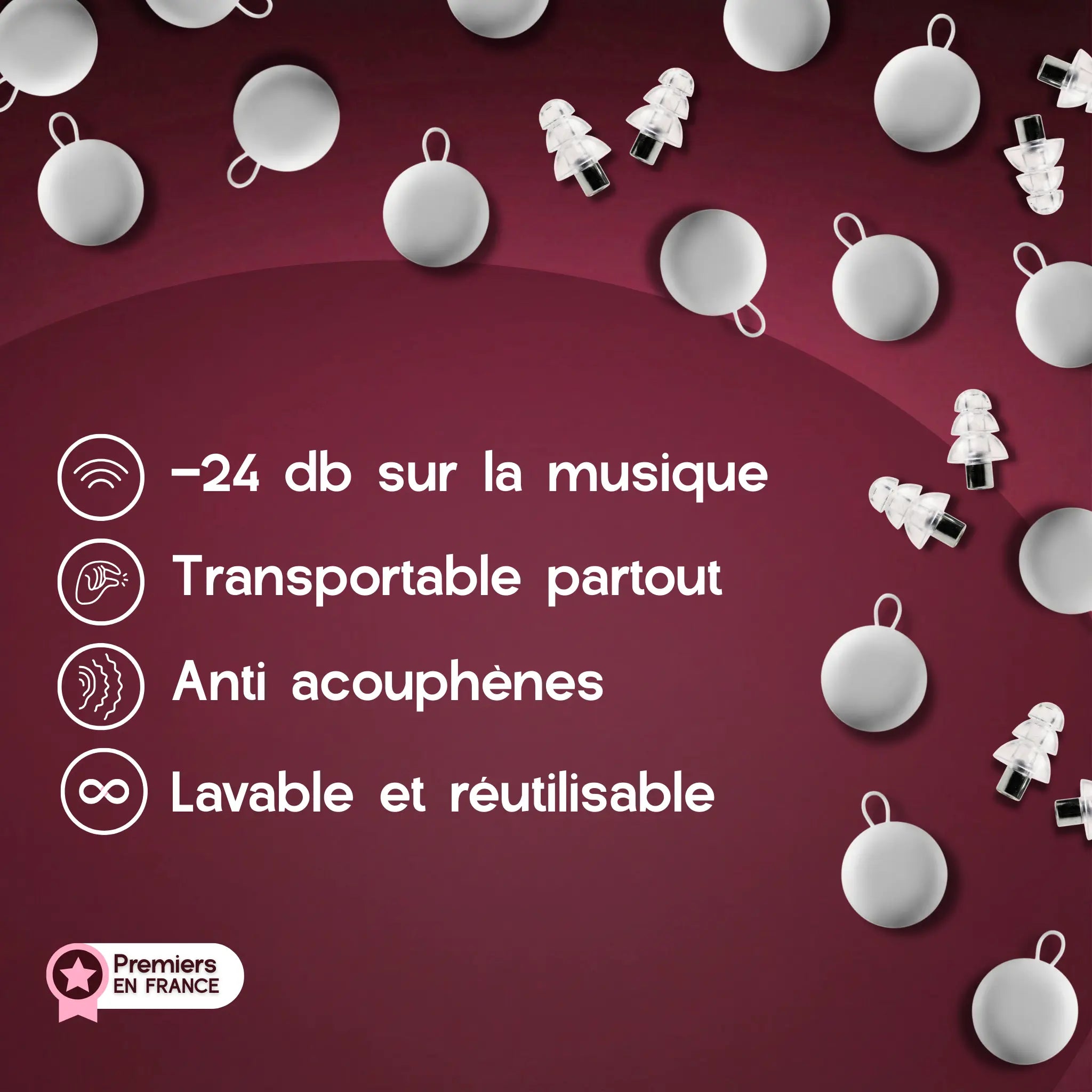 DeciBlock - bouchon d'oreille pour milieu festif (-24db)