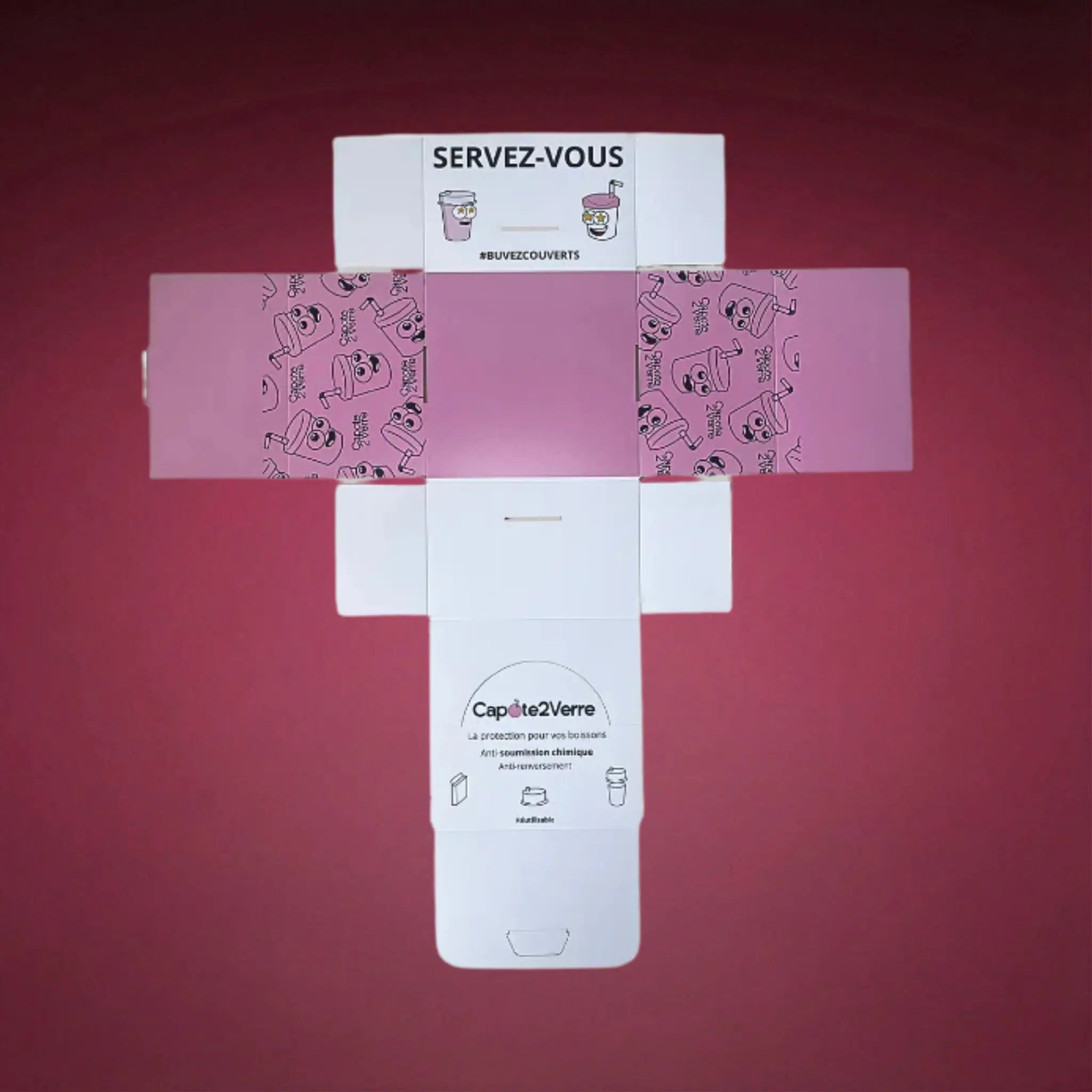 Display med 30 drinkskydd – Skydd mot droger och spill