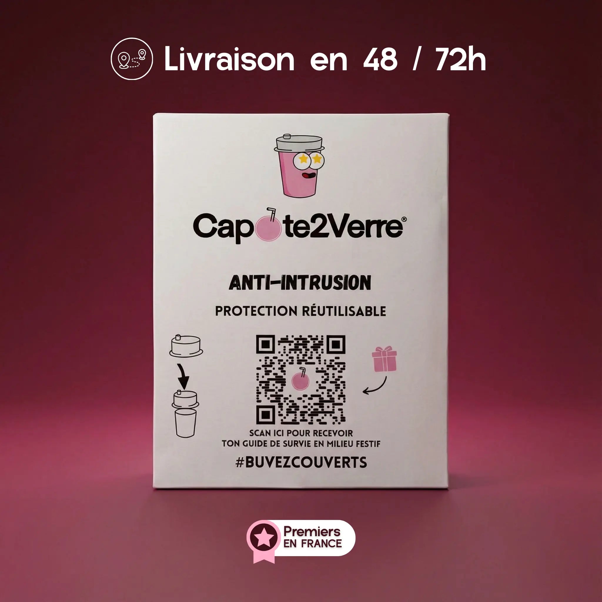 Låda 100 till 1000 drinkskydd - Professionell drogskyddsuppsättning