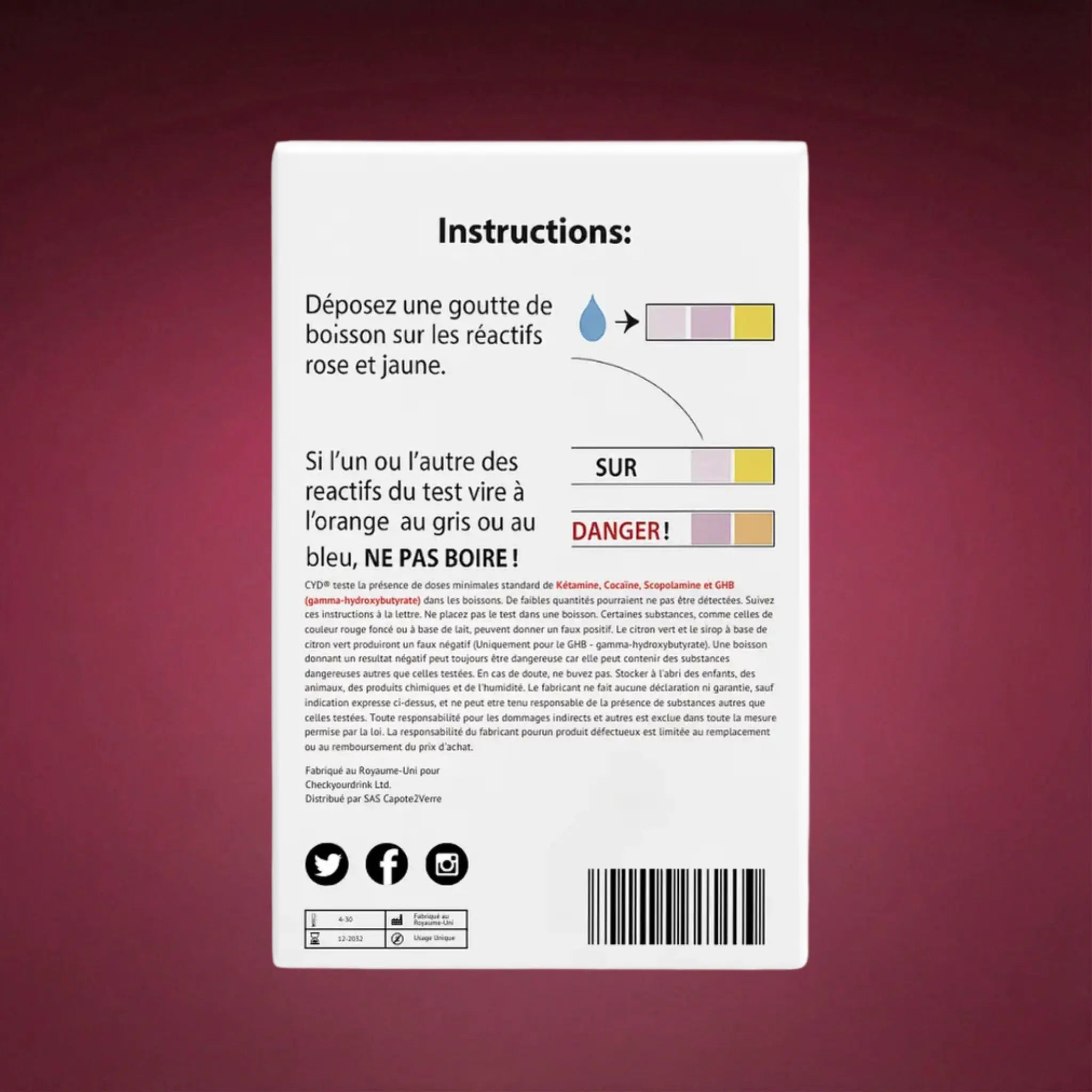 Doos met 125 CYD drugstest